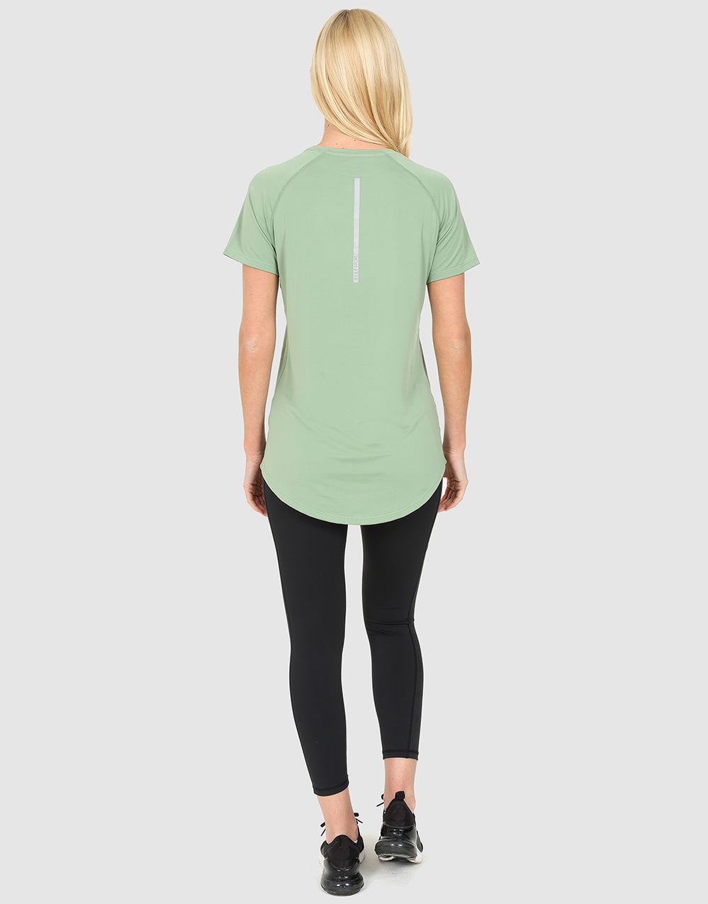 ELLE Sport Long Line Performance T-Shirt - Hedge Green - Elle Sport