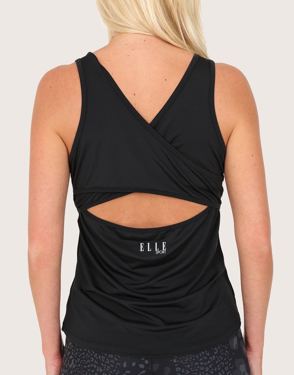 ELLE Sport Cross Back Vest - Black - Elle Sport