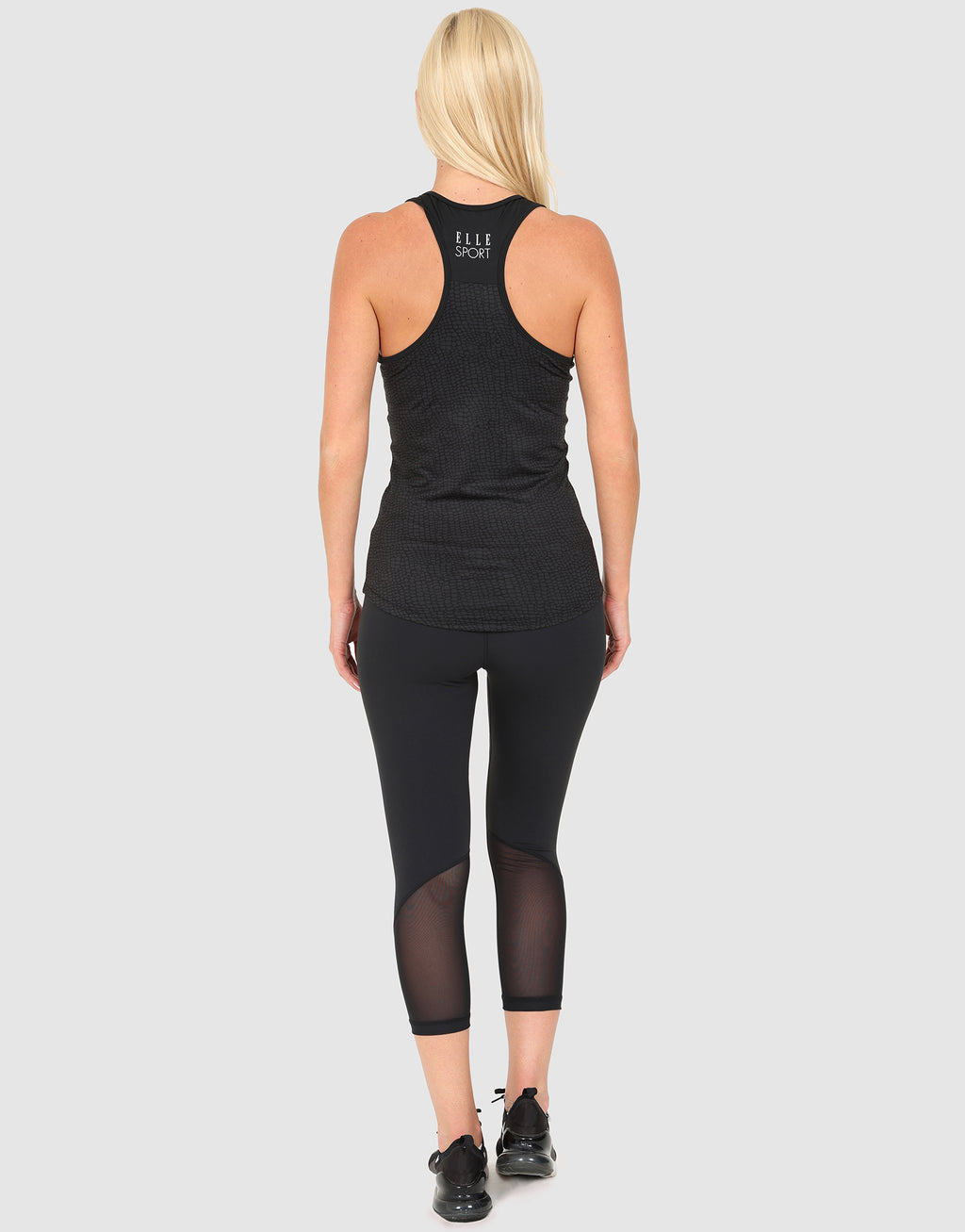 ELLE Sport Printed Muscle Back Vest - Black - Elle Sport