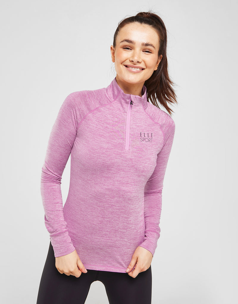 ELLE Sport 1/4 Zip Long Sleeve Top