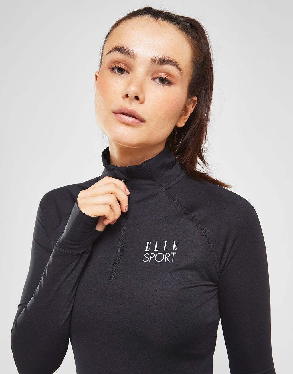 ELLE Sport 1/4 Zip Long Sleeve Top - Elle Sports