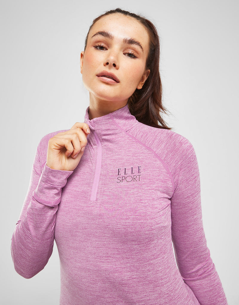 ELLE Sport 1/4 Zip Long Sleeve Top - Elle Sports