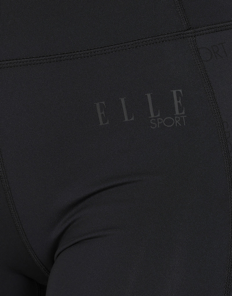 ELLE Sport Printed Panel Legging - Black - Elle Sport