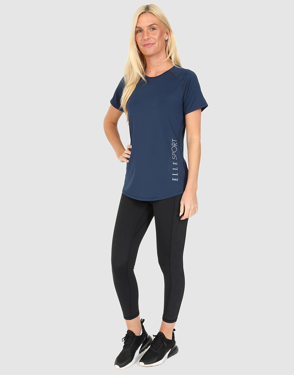 ELLE Sport Cropped Panel Legging - Black - Elle Sport