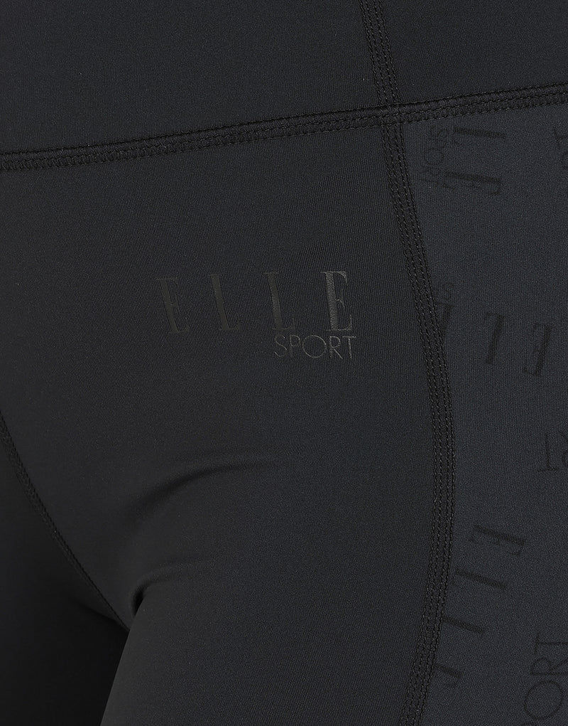 ELLE Sport Cropped Panel Legging - Black - Elle Sport