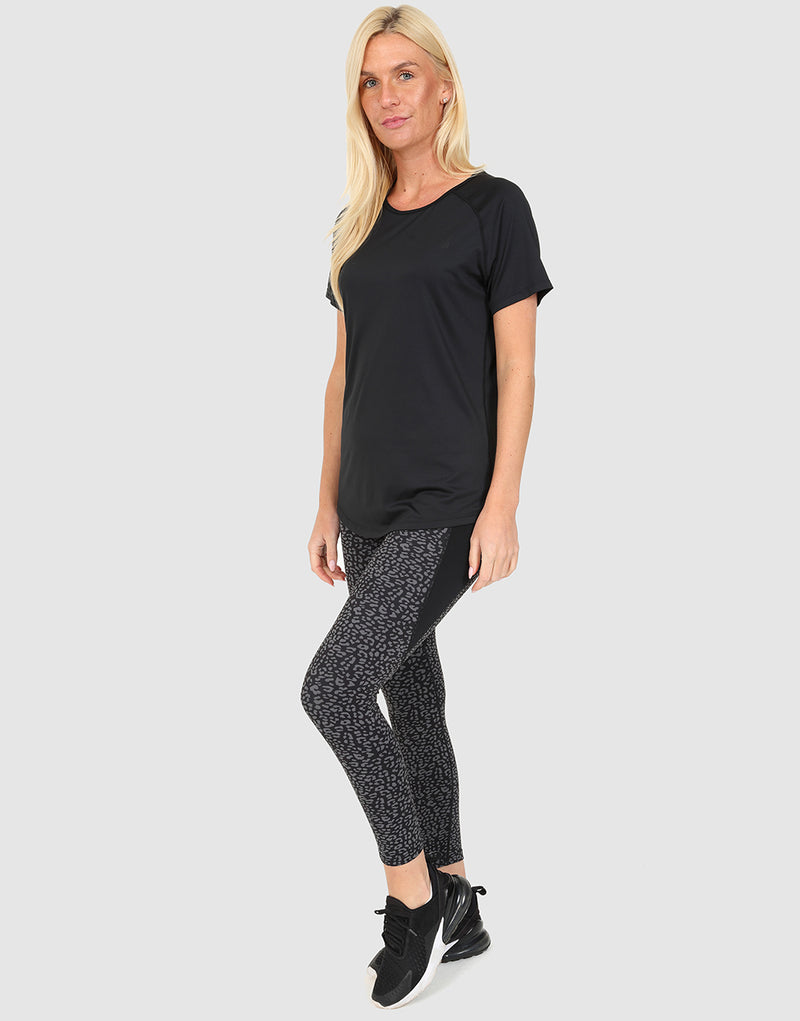 ELLE Sport AOP Cropped Legging - Black - Elle Sport