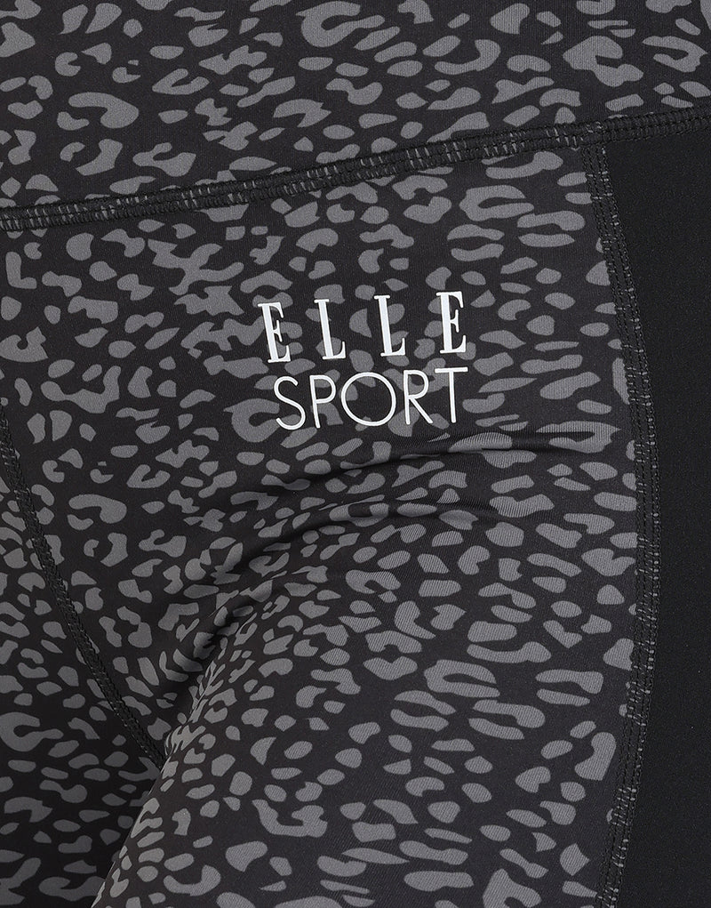 ELLE Sport AOP Cropped Legging - Black - Elle Sport