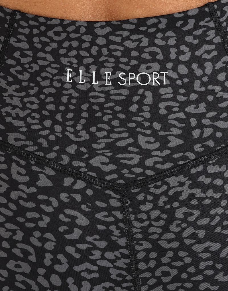ELLE Sport AOP Cropped Legging - Black - Elle Sport
