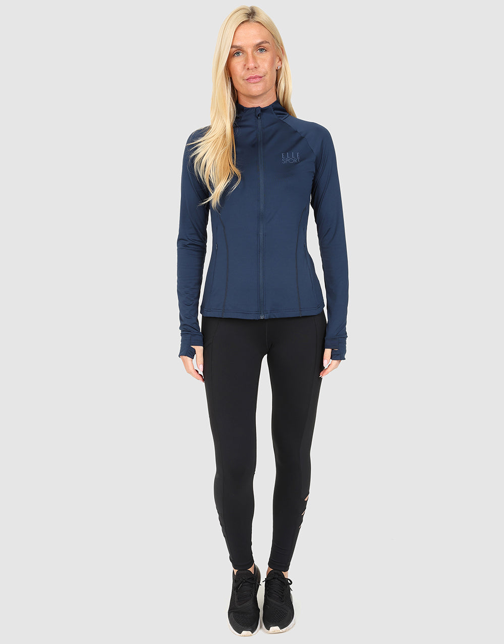 ELLE Sport Long Sleeve Full Zip Top - Navy | Elle Sport