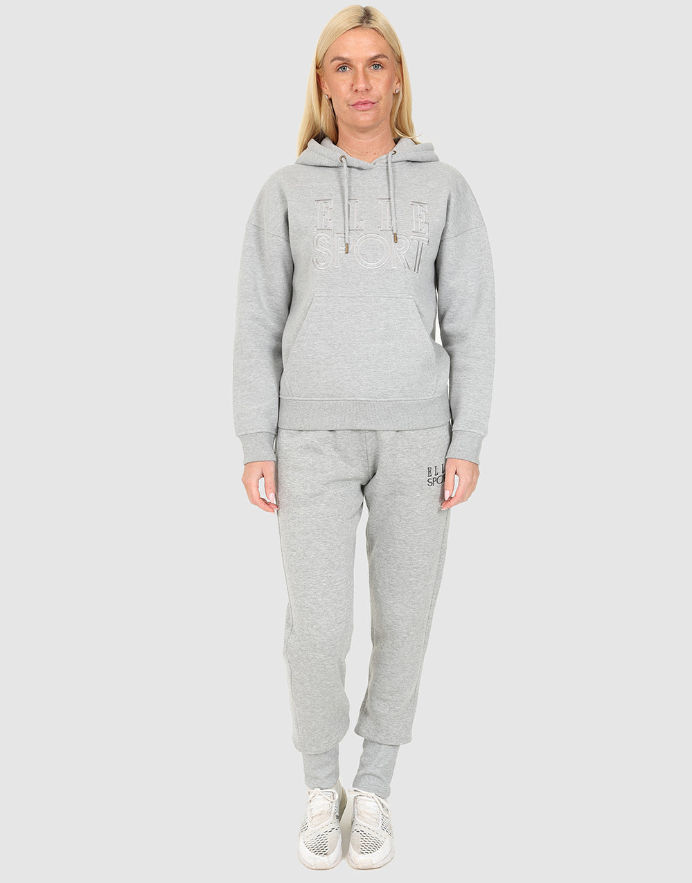 ELLE Sport Applique Hoodie - Grey Marl - Elle Sport