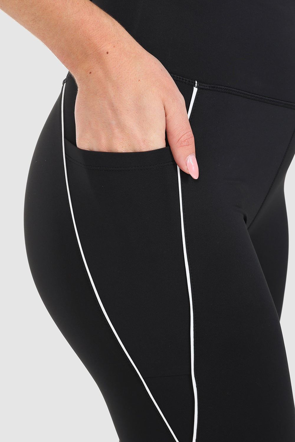 ELLE Sport Full Length Piping Legging - Black - Elle Sport