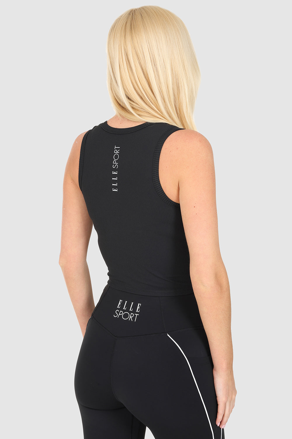 ELLE Sport Ribbed Vest - Black - Elle Sport
