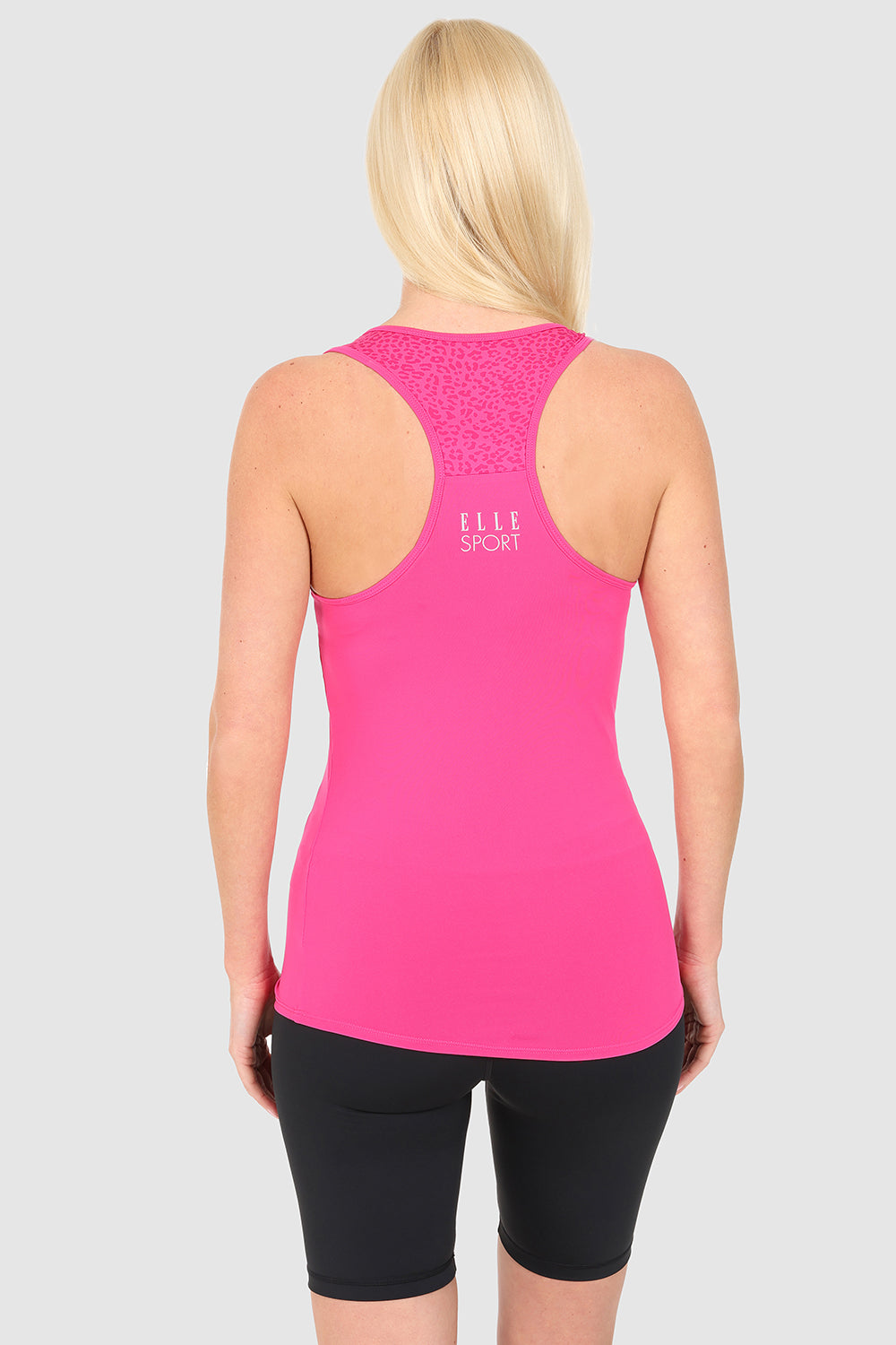 ELLE Sport Leopard Print Tank Top - Fushia - Elle Sport