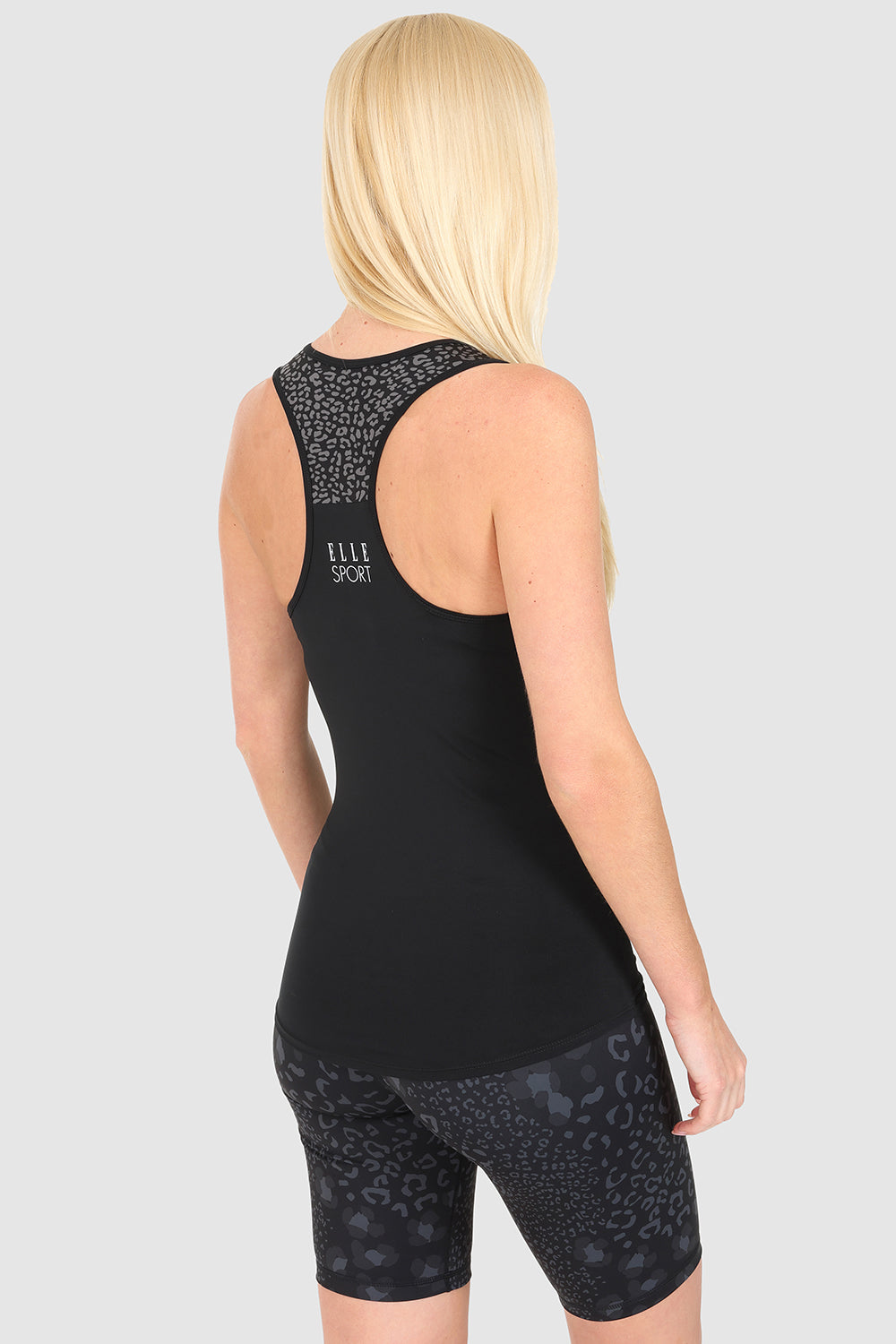 ELLE Sport Leopard Print Tank Top - Black - Elle Sport