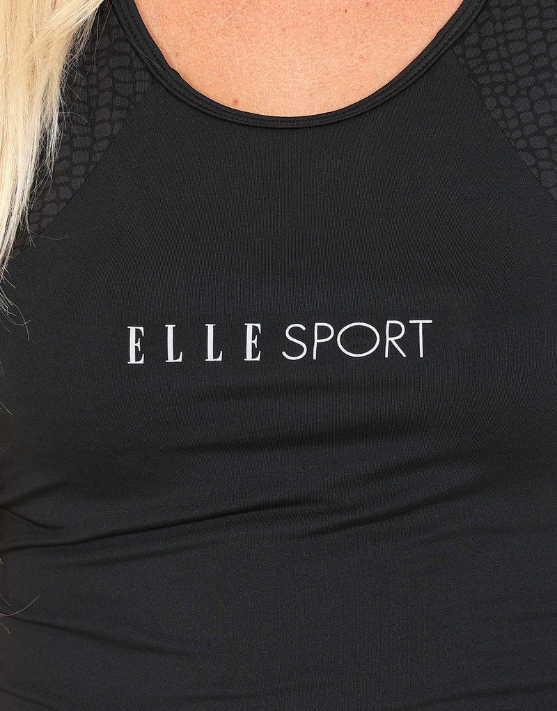 ELLE Sport Muscle Back Vest - Black - Elle Sport