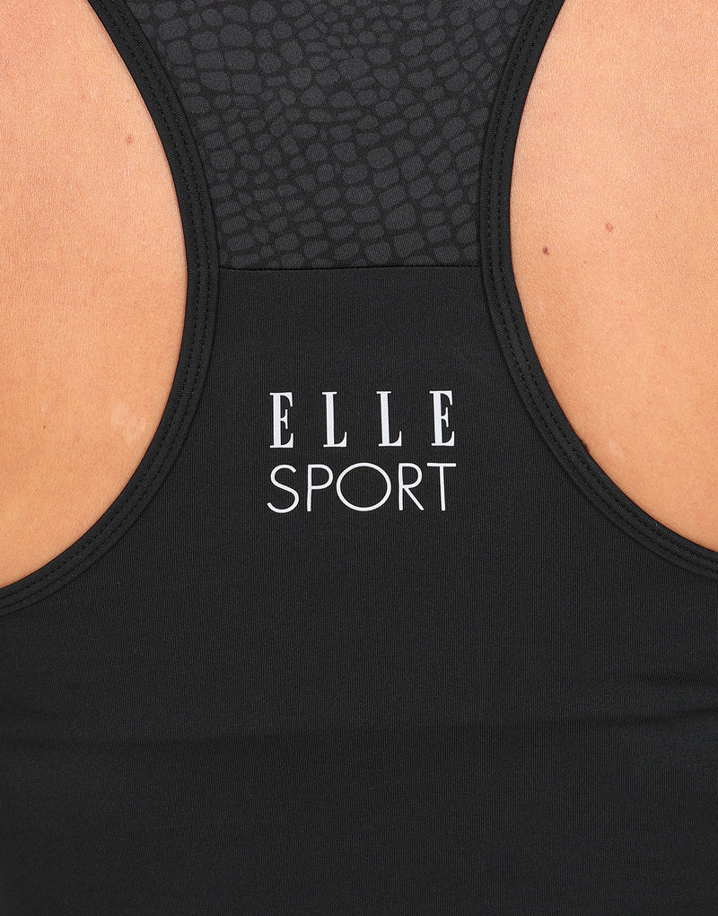 ELLE Sport Muscle Back Vest - Black - Elle Sport